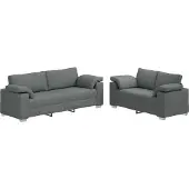 vidaXL Ensemble de Canapés 2 pcs Gris foncé 219 x 77 x 82 cm tissu