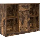 vidaXL Sideboard avec tiroir chêne fumé 101x35x76 cm Bois composite