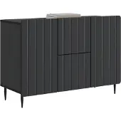 vidaXL Buffet noir 89 x 34,5 x 62 cm en aggloméré