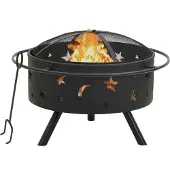 vidaXL Foyer avec tisonnier 76 cm XXL acier