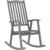 vidaXL Chaise à bascule Gris Bois massif Acacia