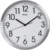 MAUL Horloge murale/radio MAULmove, diamètre : 300 mm, argent