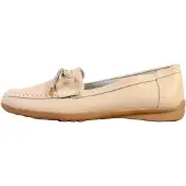 Super Mode Mocassin - - LBS - Cuir dessus - Talon plat - Beige