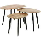 Zijlstra set de 3 tables basses Auranne acacia massif
