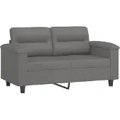 vidaXL Ensemble de canapés 3 pièces avec coussins gris foncé Tissu microfibre