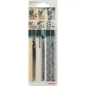 Bosch Lot de 3 lames coupe multimatériau T123x, t234x, t345xf pour scie sauteuse