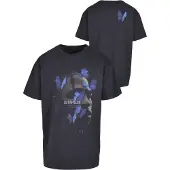 Mister tee T-Shirt 'Le Papillon' bleu / bleu nuit / greige