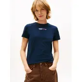 Tommy Hilfiger Essential Logo 2 Short Sleeve T-shirt Bleu M Femme
