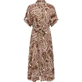 ONLY Robe-chemise 'ONLSafa' crème / chocolat