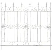 CLP Clôture De Jardin Résistante En Métal Blanc Antique