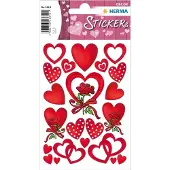 Herma Sticker Decor Coeur Et Roses 3 X 22 Stickers 3619