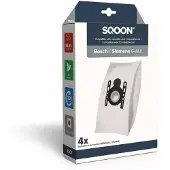 SQOON Sacs à poussière 4 pièces Adaptés aux modèles Bosch/Siemens Remplacement des modèles 577549/00577549 / BBZ51FGALL, Sacs à poussière de haute qualité, Durables & Adaptés (4)