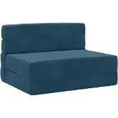 vidaXL Canapé-lit pliant bleu 190 x 70 x 15 cm, velours