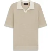 BOSS Polo en maille de coton et de soie à col Johnny