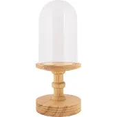 Clayre & Eef Cloche en verre Ø 14x34 cm brun bois