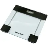 Grundig Pèse-personne digital - Pèse-personne jusqu'à 180KG - Pèse-personne avec écran LCD et affichage de la température - Unités Kg et Lb - Arrêt automatique - Plateau en verre