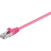 Goobay 93416 CAT 5e Câble patch, SF/UTP, magenta, 3 m - CCA mélange de cuivre
