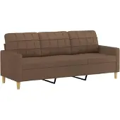 vidaXL Ensemble de canapés 4 pièces avec coussins Tissu brun