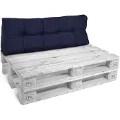Beautissu Coussin de dossier Beautiss Coussin de palette Outdoor Eco Style, 120 x 40 cm, bleu