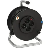 Bachmann Enrouleur de câble , 4 sorties, avec protection thermique, bobine de 25 m, 1 pièce.