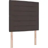vidaXL Tête de lit LED avec barres lumineuses LED brun foncé 90 cm Tissu
