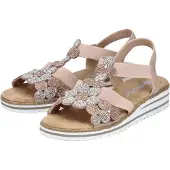 Rieker Sandales à lanières 'V0613' beige / argent
