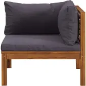vidaXL Ensemble de salon de jardin 2 pièces avec coussins gris foncé en acacia