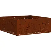 vidaXL , foyer de jardin imitation rouille, 80 x 80 x 30 cm, acier résistant aux intempéries