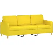 vidaXL Canapé à 3 places Jaune clair 180 cm Tissu