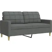 vidaXL Ensemble de canapés 2 pièces gris foncé Tissu