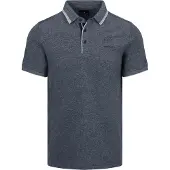 State of Art Polo Tipping Coton Lin Marine