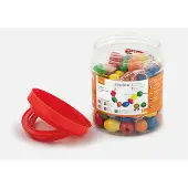 Vigatoys VIGA Jeu de perles colorées en bois, perles à enfiler