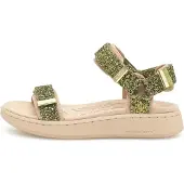 Woden Sandales 'Line Glitter' vert