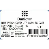 Dsit Câble réseau CAT6, U/UTP, 3 mètres, jaune, 100% cuivre