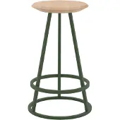 Harto Gustave Tabouret Natural ash wood | Ash-green metal | 65 cm