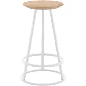 Harto Gustave Tabouret Natural Oak | Iridescent White | 65 cm