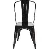 Bolero Chaise de bistro en acier noir (lot de 4)