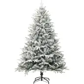 vidaXL Sapin de Noël artificiel à flocons de neige Vert 210 cm PVC/PE