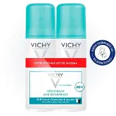 VICHY LOT*2 Aérosol anti transpirant 48h, Anti-Traces, anti effet carton 2x125 ml Déodorant