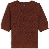 BOSS Pull en coton à structure micro-ajourée