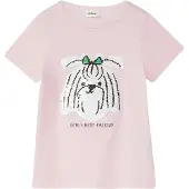 s.Oliver T-Shirt rose / noir / blanc