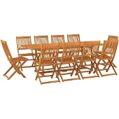 vidaXL Ensemble de jardin 11 pièces 220x90x75 cm bois massif acacia