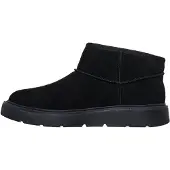 SKECHERS Slip-Ins Keep Street - Cozy Mini Enkellaarsjes Plat - Zwart - Maat 40