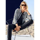 MADELEINE Veste mi-saison marine / blanc