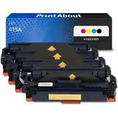 PrintAbout Toner compatible pour HP 415A (W2030A) - 4 couleurs - Multipack