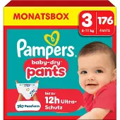 Pampers Couches Baby-Dry (Taille 3, Pack mensuel, 176 pcs)