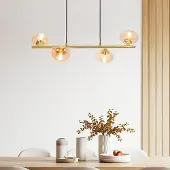 LumenXL Lampe suspendue en verre ambré, 4 lumières - Soikea