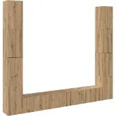 vidaXL Armoires murales TV 6 pcs. Chêne Artisan Matériaux dérivés du bois