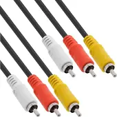 Intos 89603 câble audio 3 m 3 x RCA Noir