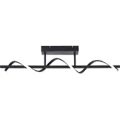 Brilliant Plafonnier LED noir EUNICE | Plafonnier au design unique | 22 W 2600 lumens 4000 kelvins | Métal/plastique